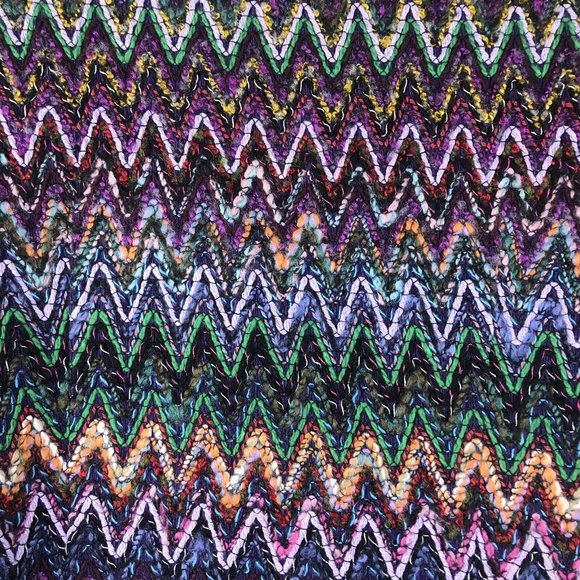 Tavora Wool Blend Zig Zag Multicolor Button Front Blazer Size Petite 6 - Picture 6 of 7